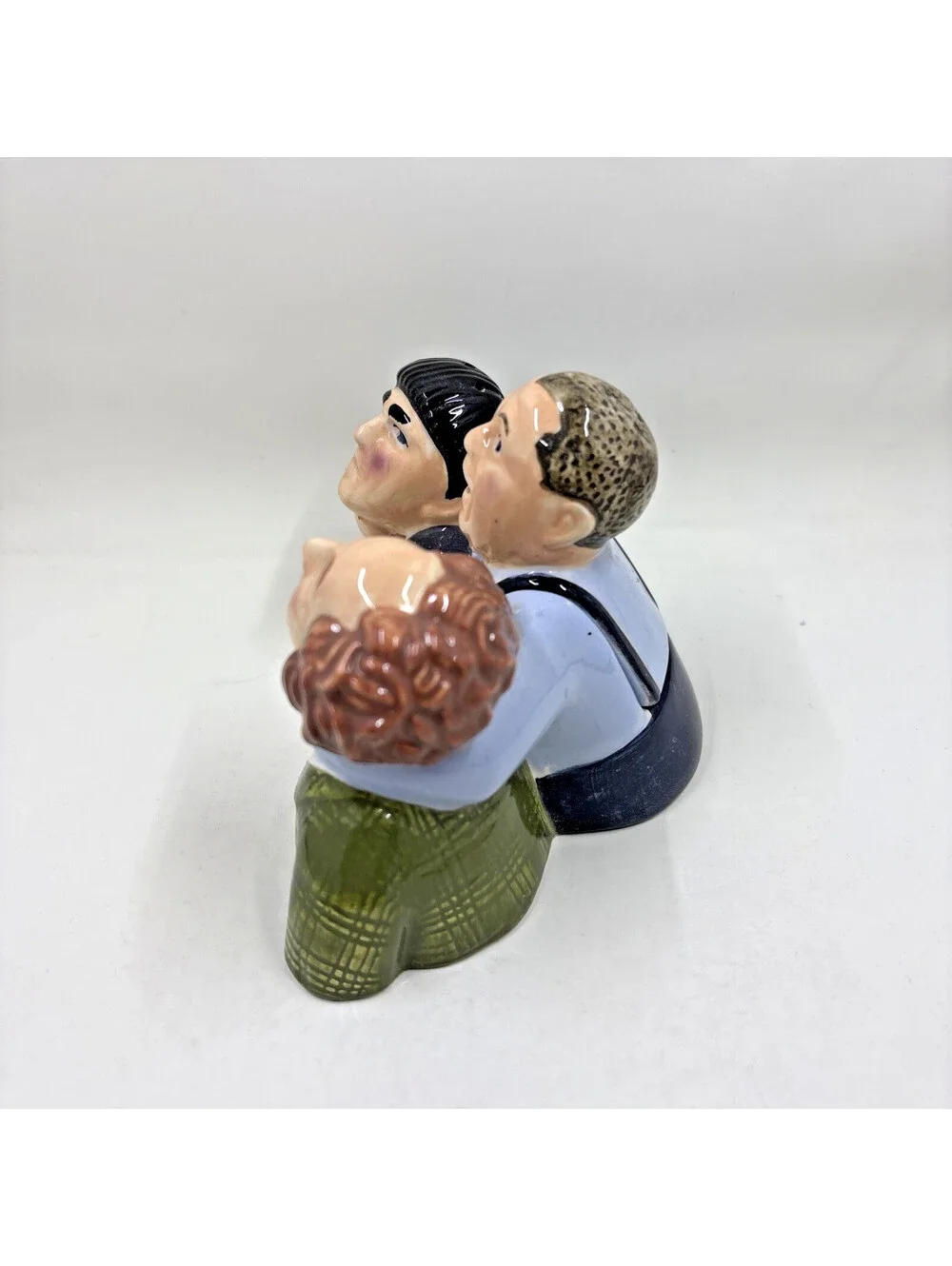 3 THREE STOGES Moe Curly Larry Salt & Pepper Shaker Set (1997) by Clay Art